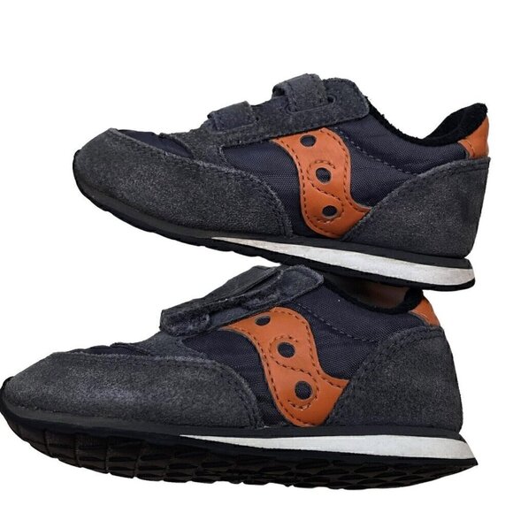 Saucony Jazz Low Pro Baby Jazz Sneakers Unisex 6M Navy Orange Leather Upper - Picture 1 of 10
